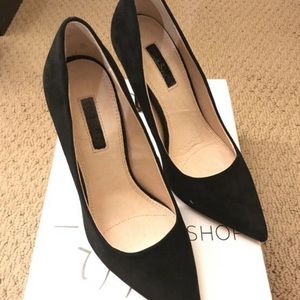 TOPSHOP - suede black heels [BRAND NEW]